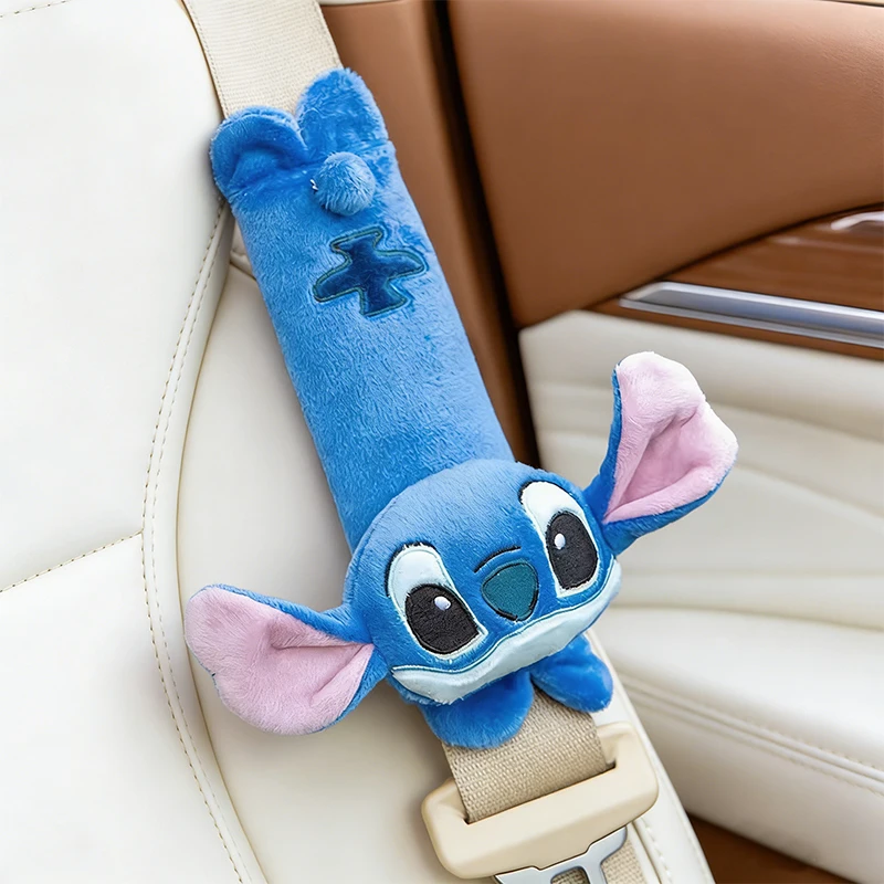 Protège Ceinture Voiture Stitch Peluche Douce | Disney
