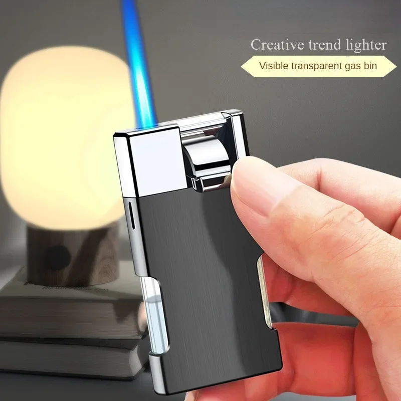 Description Picture 2 of itemButane Gas Lighter Cigarette Lighters Torch Smoking Accessories Portable Windproof Men Cool Gift Metal Inflatable Refill Flame
