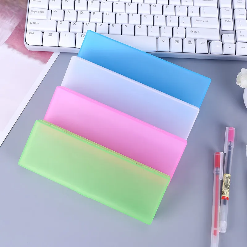 Pencil Cases Stationery Box Transparent Plastic For Students Without Printing Simple Low Carbon Environmental Protection