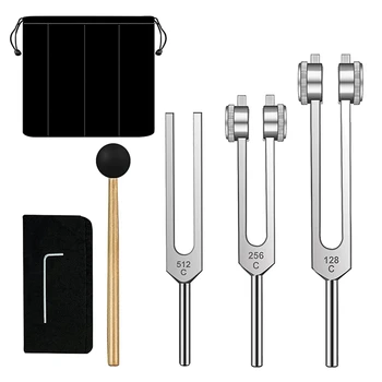 Set di diapason-128Hz, 256Hz, 512Hz, diapason perfetti per la guarigione, Chakra, terapia del suono, mantenere il corpo, la ment