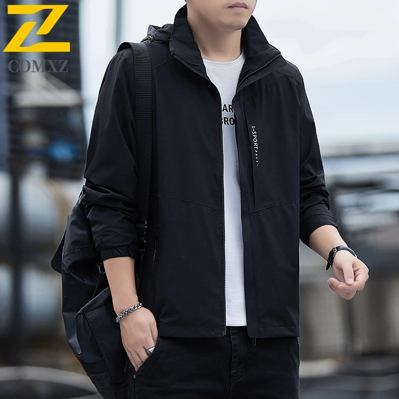 COMXZ Youth Windbreaker Autumn Waterproof Windproof Mountain Jacket with Fleece Lining for Camping Fishing Teen Outdoor Coat