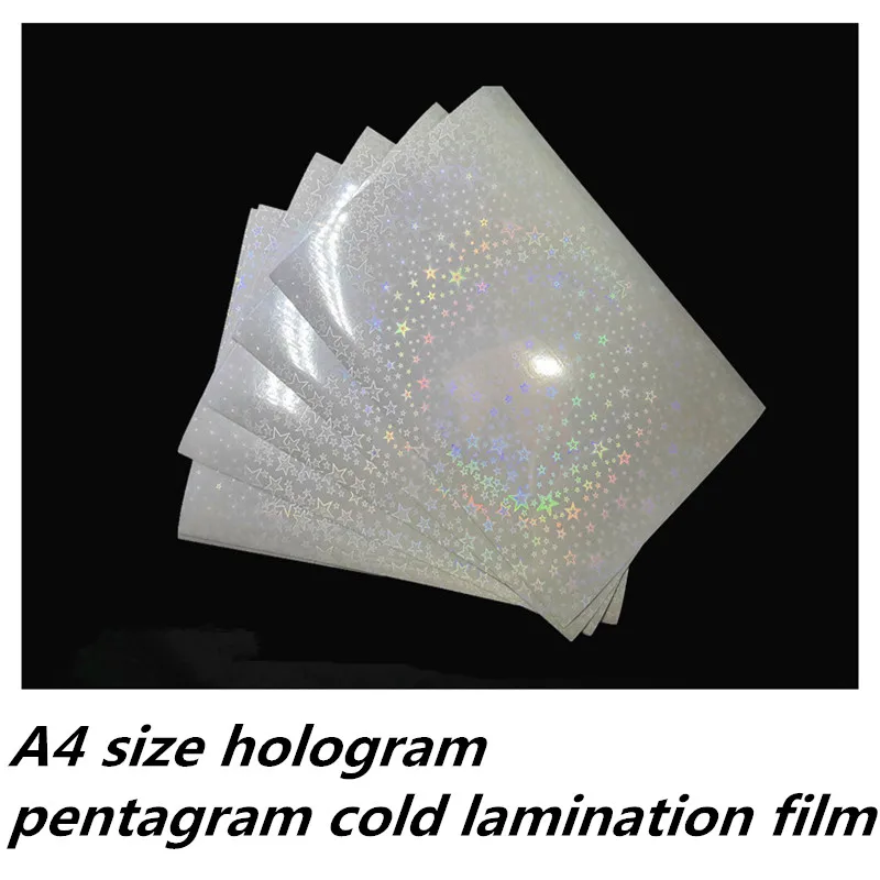 Hologram Pentagram doku soğuk laminasyon Film sayfaları A4/A5/A6 boyutu