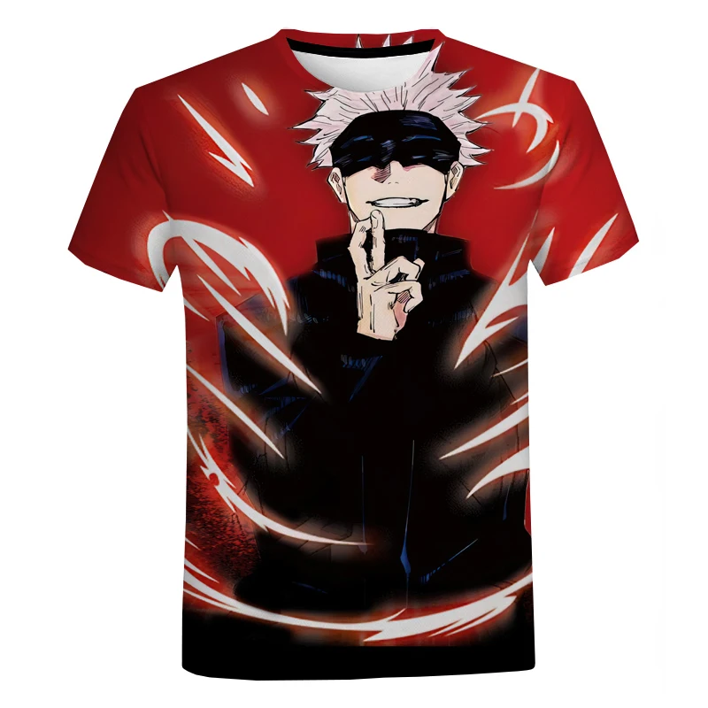 

3D Pinting Japan Famous Anime Jujutsu Kaisen Unisex Summer Casual Type O-Neck Tops Tees Polyester Casual Short Tshirt