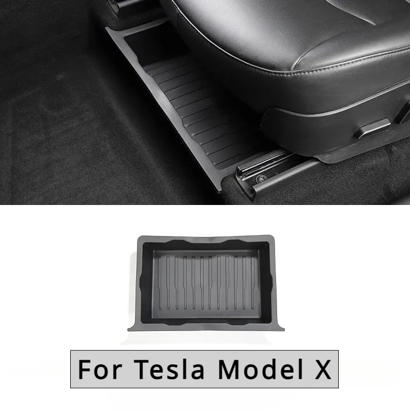 Подседельный ящик для хранения Tesla Model X, ящик для автомобильных сидений из ТПЭ, скрытый ящик для хранения, нажимной ящик для моделей, аксессуары для салона автомобиля 2023