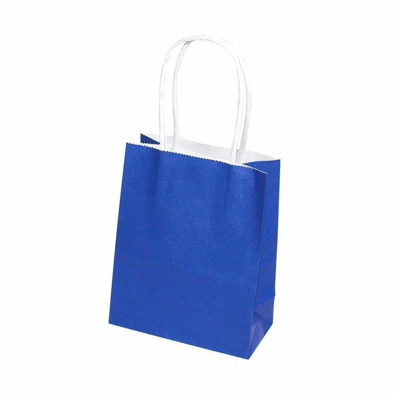 30/50/100pcs Mini Small Kraft Paper Bag with Handles Festival Gift Bag High Quality Candy Shopping Bags 5