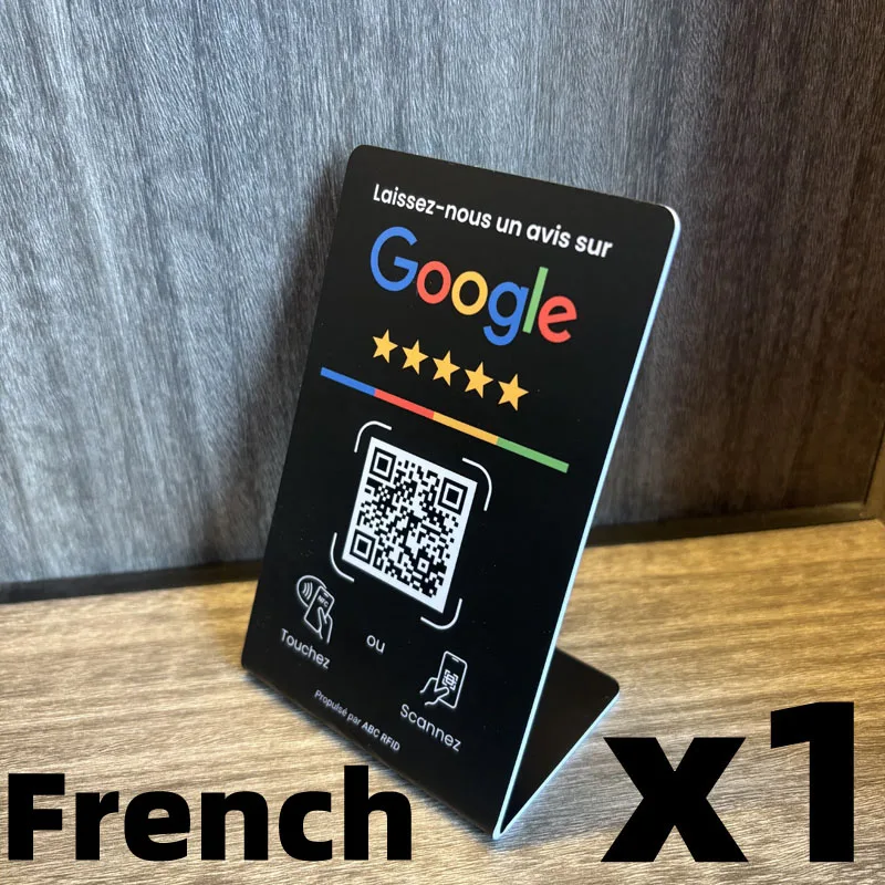 Multilingual Business Stand for Google Review with NFC Tap & Dynamic QR Code