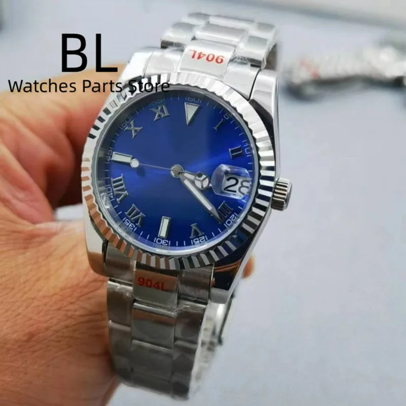 

BLIGER 36mm/39mm Men's Watch Roman Numbers Black Gray Blue White Dial Mingzhu 2813 Automatic Wristwatches Sapphire Glass Date
