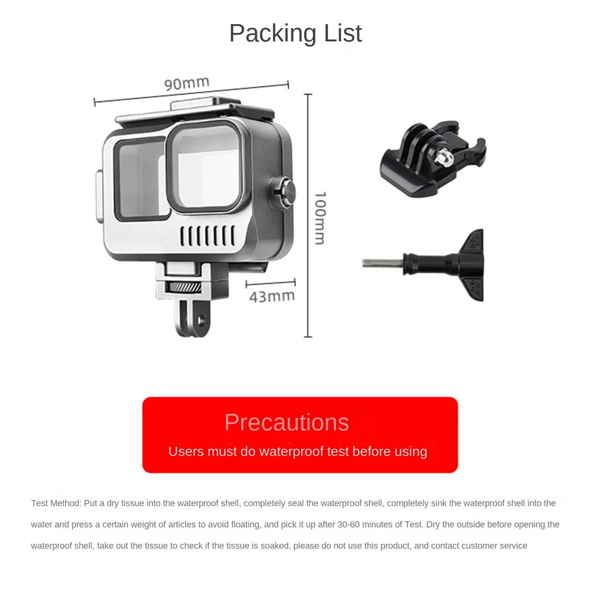 

Metal 40M Waterproof Case for GoPro Hero 11 10 9 Diving Protective Housing Underwater Cover Accessories