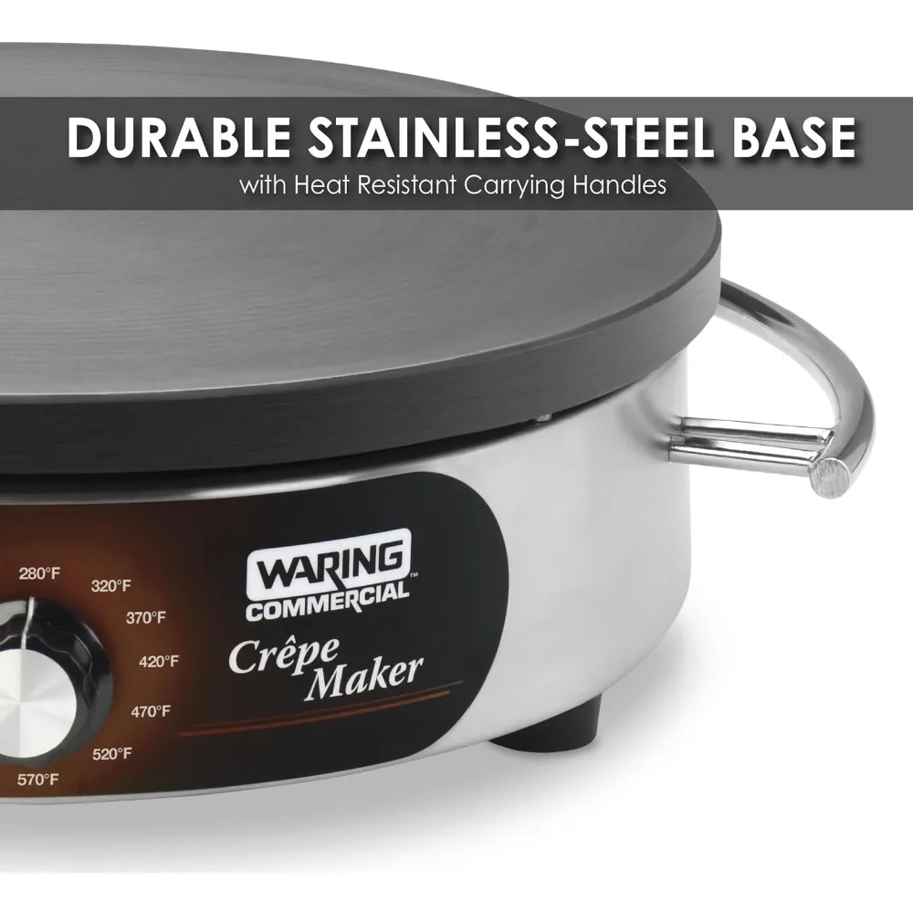 Commercial WSC160X 16" Electric Crepe Maker, Cast Iron Cooking Surface, Stainless Steel Base, Includes Batter 6
