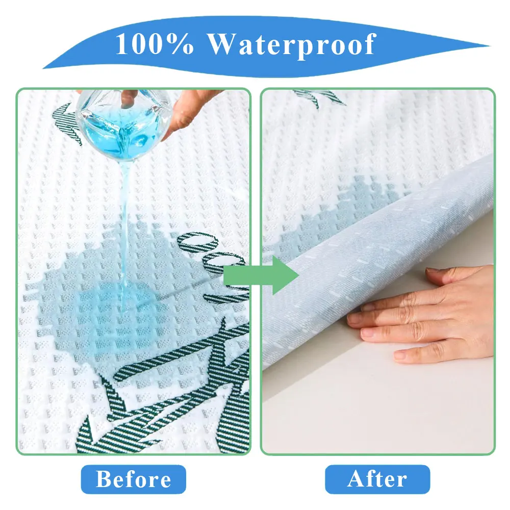 1pc Bamboo Waterproof Pillow Protector 48x74cm Zipper Pillowcases Bedbug Proof & Hypoallergenic