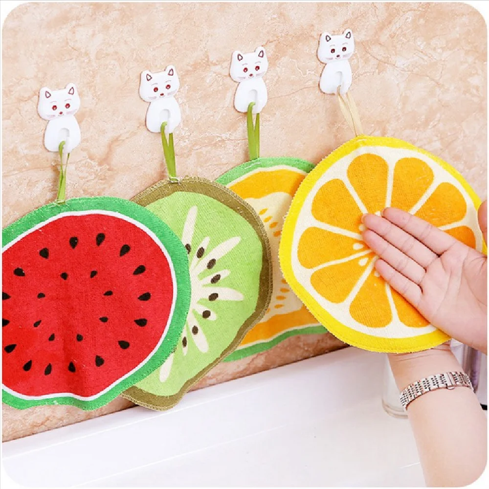 

1/3/5pcs Magic Cleaning Cloth Hanging Fruit Print Quick Dry Hand Towel Cleaning Rag Handkerchief 2023