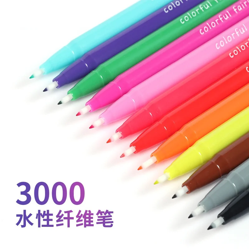 3000 Color Water-based Fiber Pen Color Hook Pen Watercolor Pen Hook Line Drawing Hand Account Fiber Pen my account