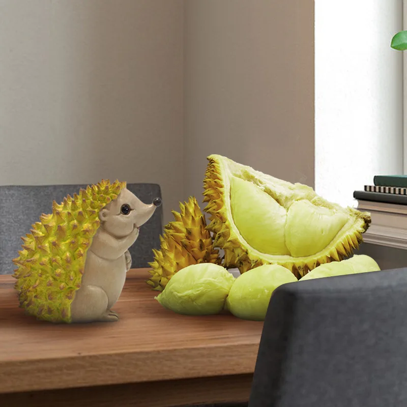 

Cute Durian Hedgehog Resin Animal Model Office Room Desk Decoration Accessories Creative Home Yard Decoration Animal Statue Gift