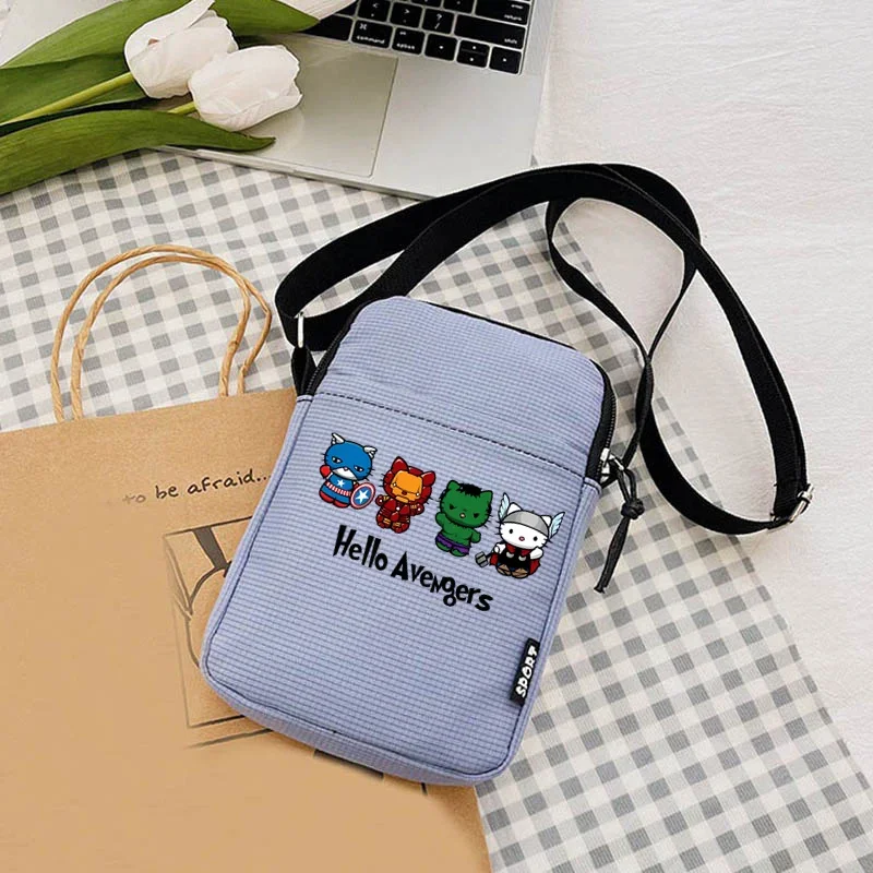 HelloKittys Anime Melodies Women Crossbody Shoulder Bag Canvas Handbag Fashion Phone Bags Ladies Chest Bag Money Storage
