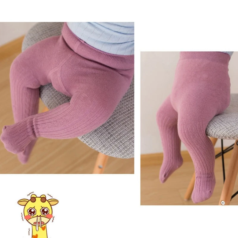 Leggings per bambini Collant Calzini morbidi ed elastici per tutto il corpo per neonati Pagliaccetti per bambini striscianti Biancheria intima lunga in cotone 0-24 mesi - immagine 3