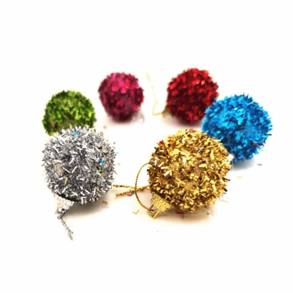6Pcs/Set Creative Christmas Decoration Pendant Shiny Solid Color Christmas Tree Decoration 6cm Elegant Hanging Ball Ornament