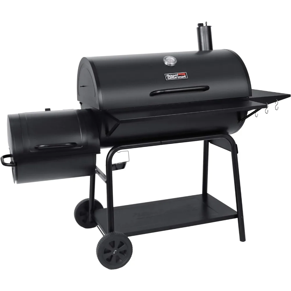 Royal Gourmet CC2036F Charcoal Grill Offset Smoker Burch BBQ Barrel Grill Smoker Combo 1200 Square Inches