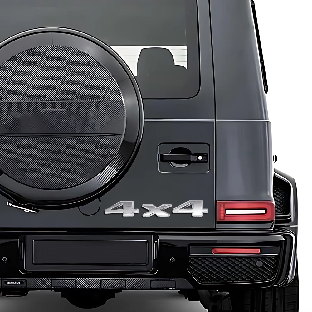 Lot De 2 Autocollants 4x4 Chromés - Décalcomanies Personnalisables Pour Véhicule - Neuf USA