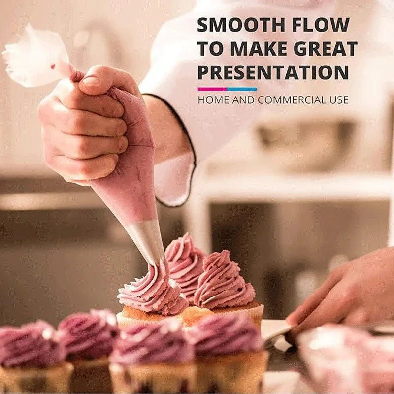 100pcs Thick Disposable Leak Bag Pastry Bag Cake Cream Decoration Piping Bag Icing Bag, Baking Supplies, Pastry Sleeves