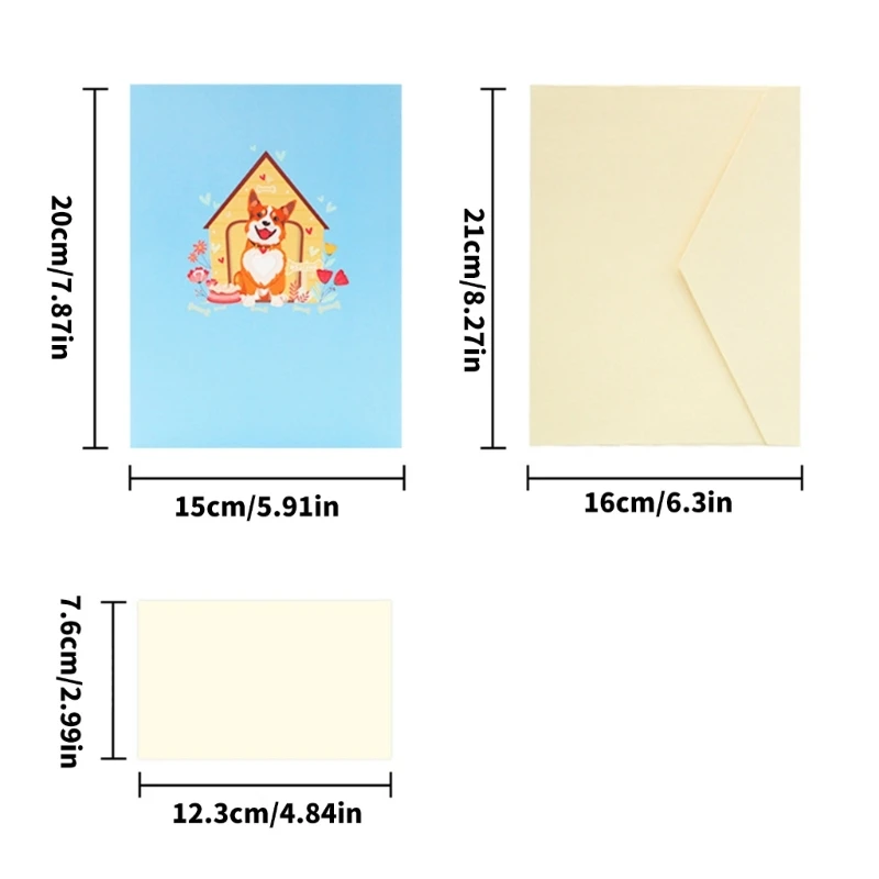 Elegant 3D Popup Pet Themed Greeting Card Birthday Wedding Anniversary Card