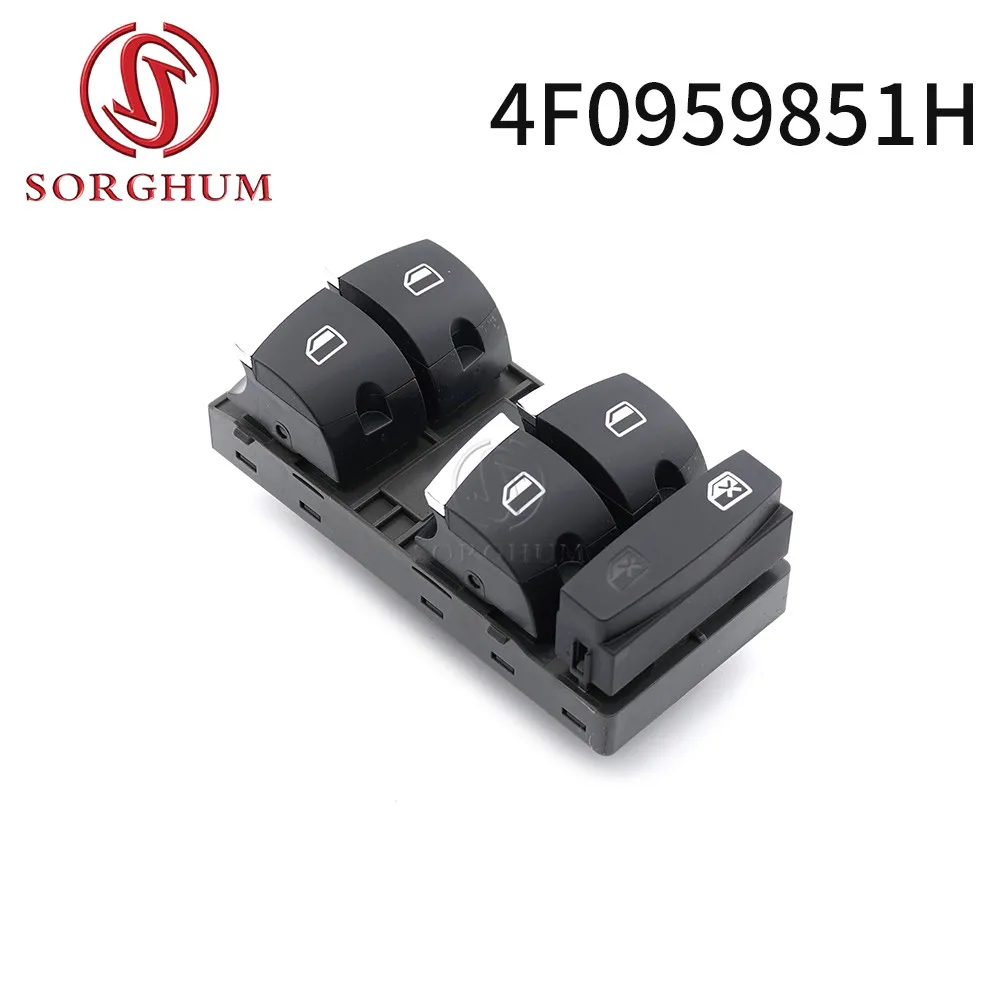 

SORGHUM 4F0959851H For Audi A3 A4 S4 RS4 A6 S6 RS6 Q7 2003 2011 Master Front Driver Electric Power Window Lifter Control Switch