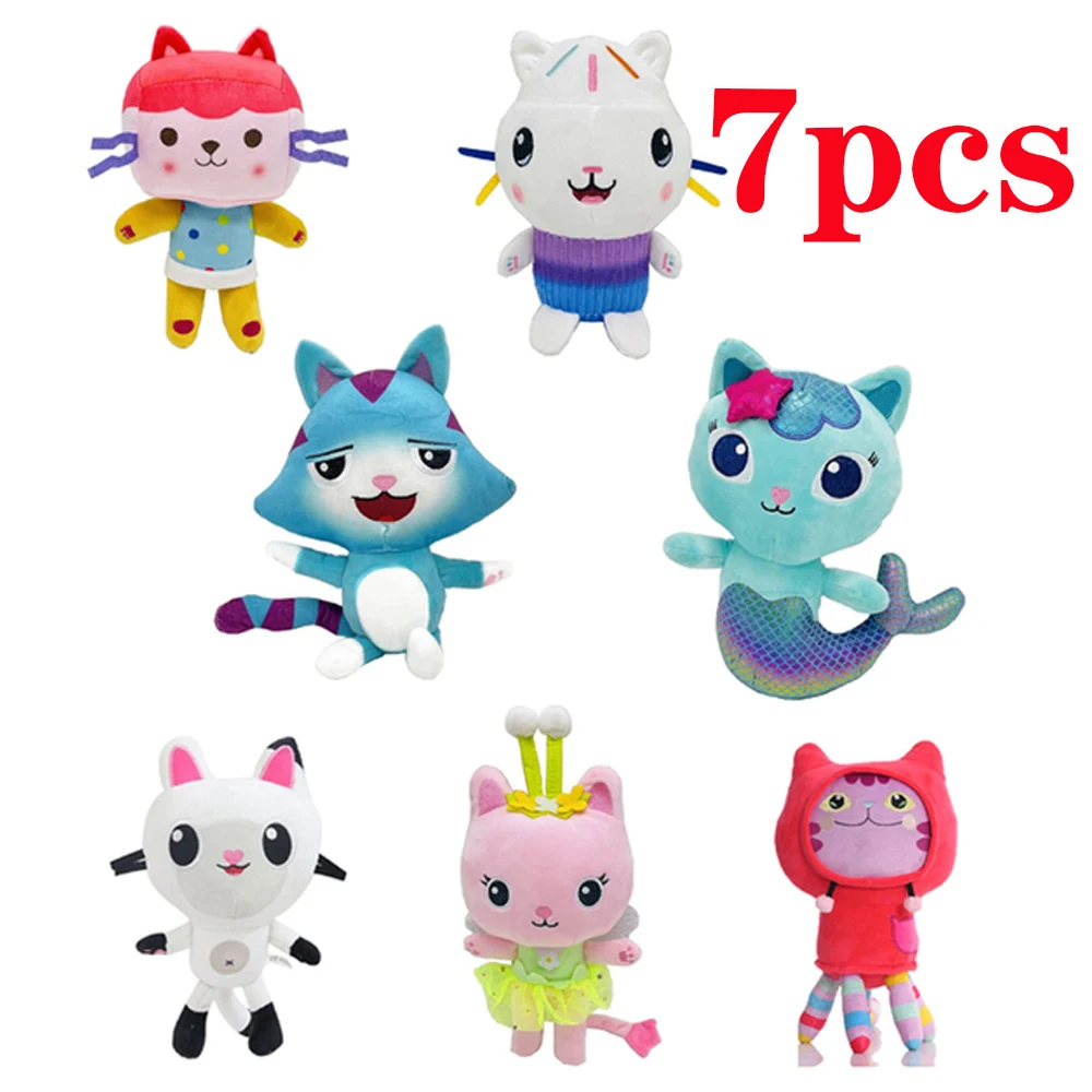 New Gabby Dollhouse Peluche Mercat Cartoon Animali Di Peluche Gatto Sorridente Auto Gatto Abbraccio Gaby Girl Dolls Regali Di Natale Per Bambini