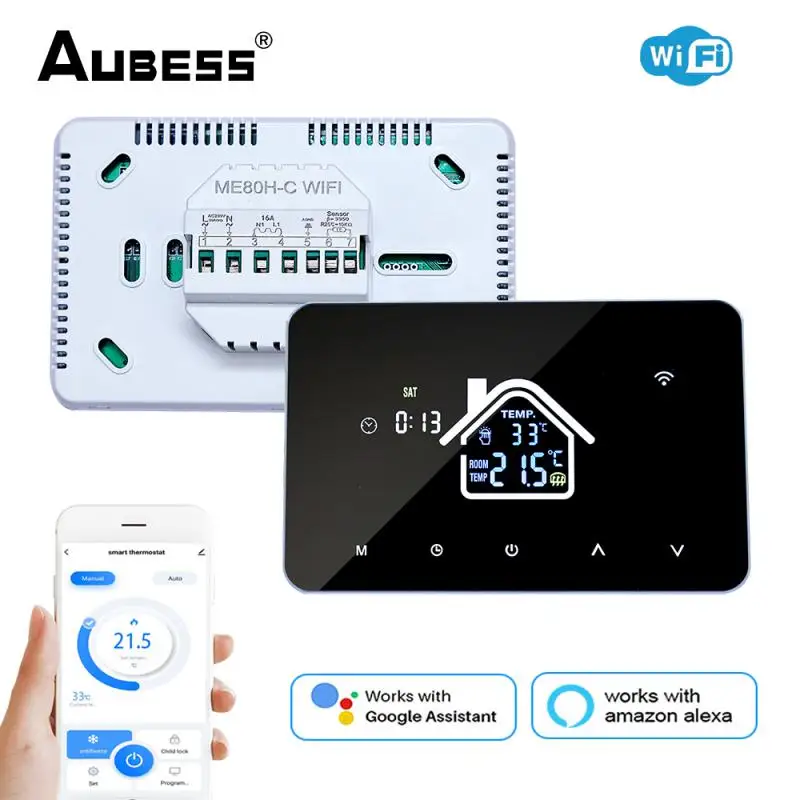 

220v Smart Thermostat Gas Boiler For Home Alexa Programmable Thermostat Voice Control Temperature Remote Controller