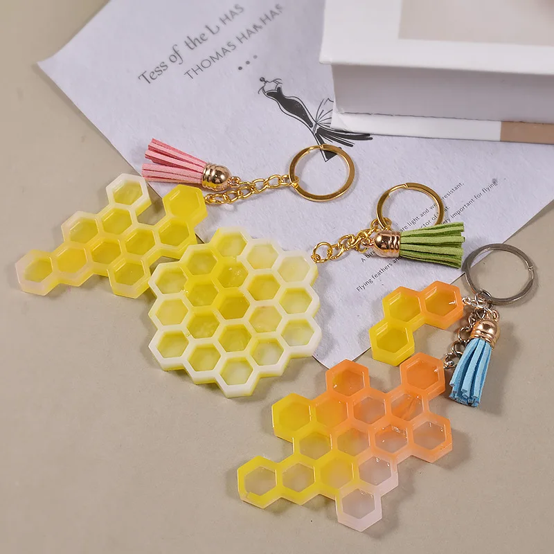 Honeycomb Keychain Mold Honeycomb Mold Silicone Molds Resin Molds