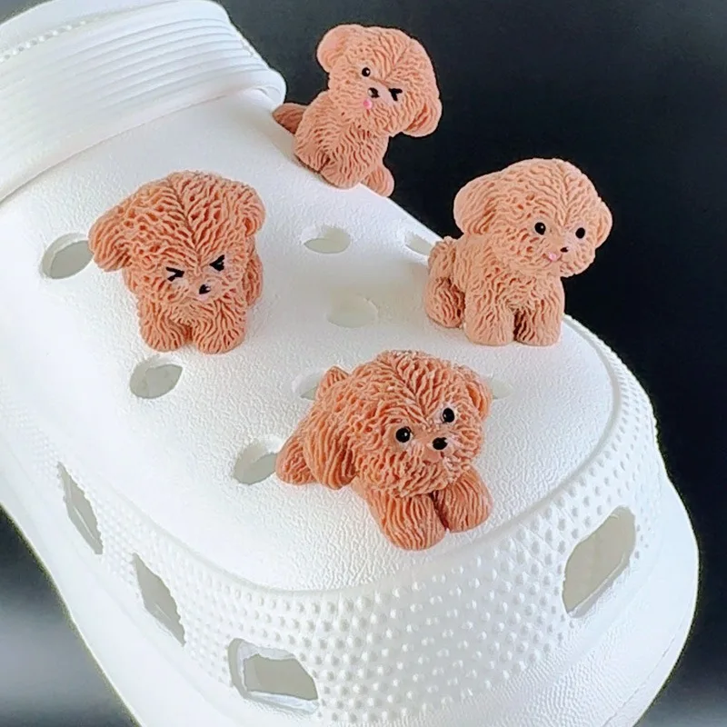 1/8 Stück Sommer Mode Schuh-Charms Set Zubehör für Clogs Schuhschnalle Niedlicher Teddy Hund DIY 3D Schuhdekorationen für Bogg Tasche – Detail 5
