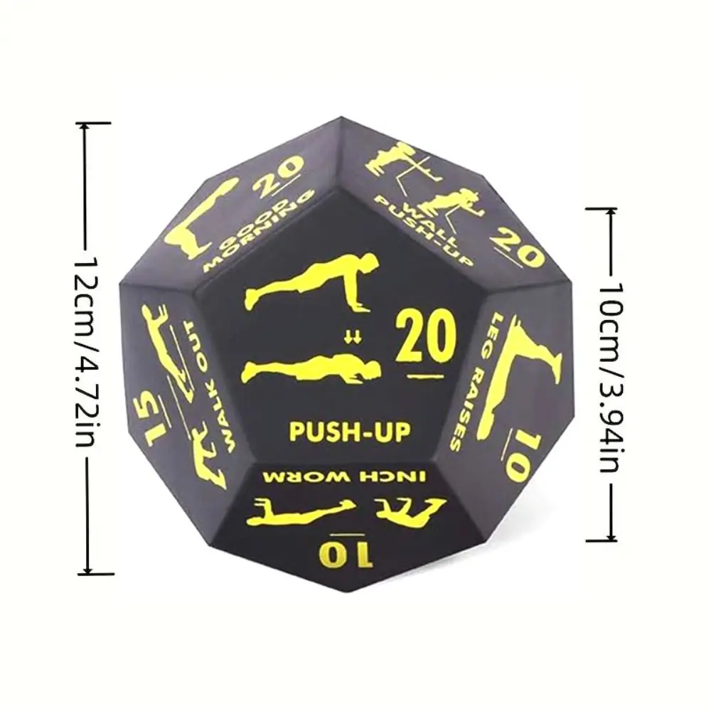 12 Sided Fitness Action Choice Dice Lightweight Soft Foam Exercise Toy Funny Interactive Bodyweight Training Dice Gym Workouts