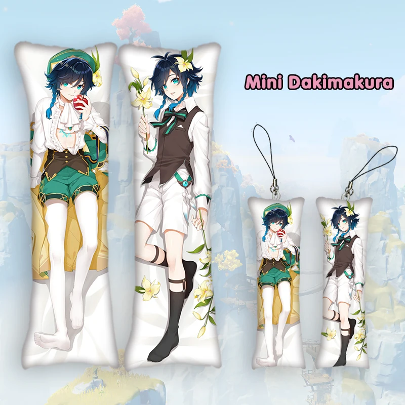 Мини брелок Dakimakura Genshin Impact Venti 2 с боковым принтом Peachskin милые аниме аксессуары