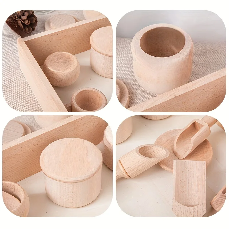 1Set Simulated Kitchen Tea Sets, Home Experience Toys, Wooden Toys, Playhouse Toys, Christmas Gifts, Birthday Gifts