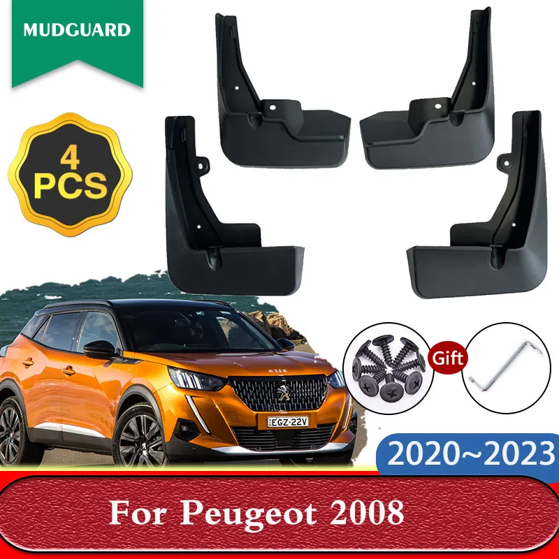 

Брызговики для Peugeot 2008 P24 2020 2021 2022 2023 Брызговики переднее заднее колесо крыло брызговики автомобильные аксессуары 4 шт.