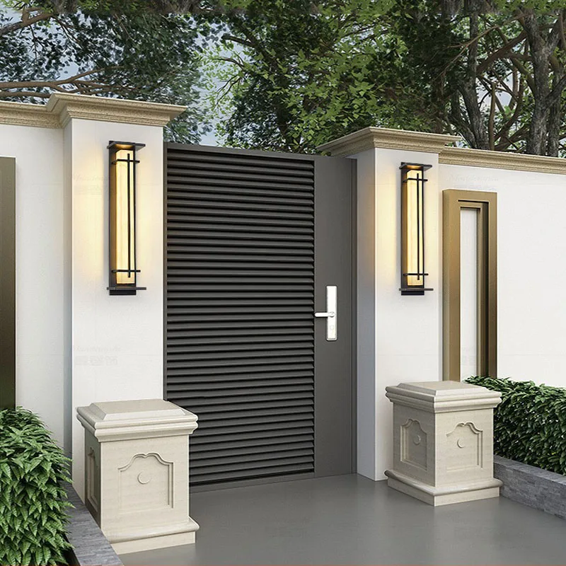 Outdoor LED Lmitated Marble Wall Lamp AC110V 220V Waterproof IP65 Stainless Steel Porch Light For Street Path Sconce Decoration