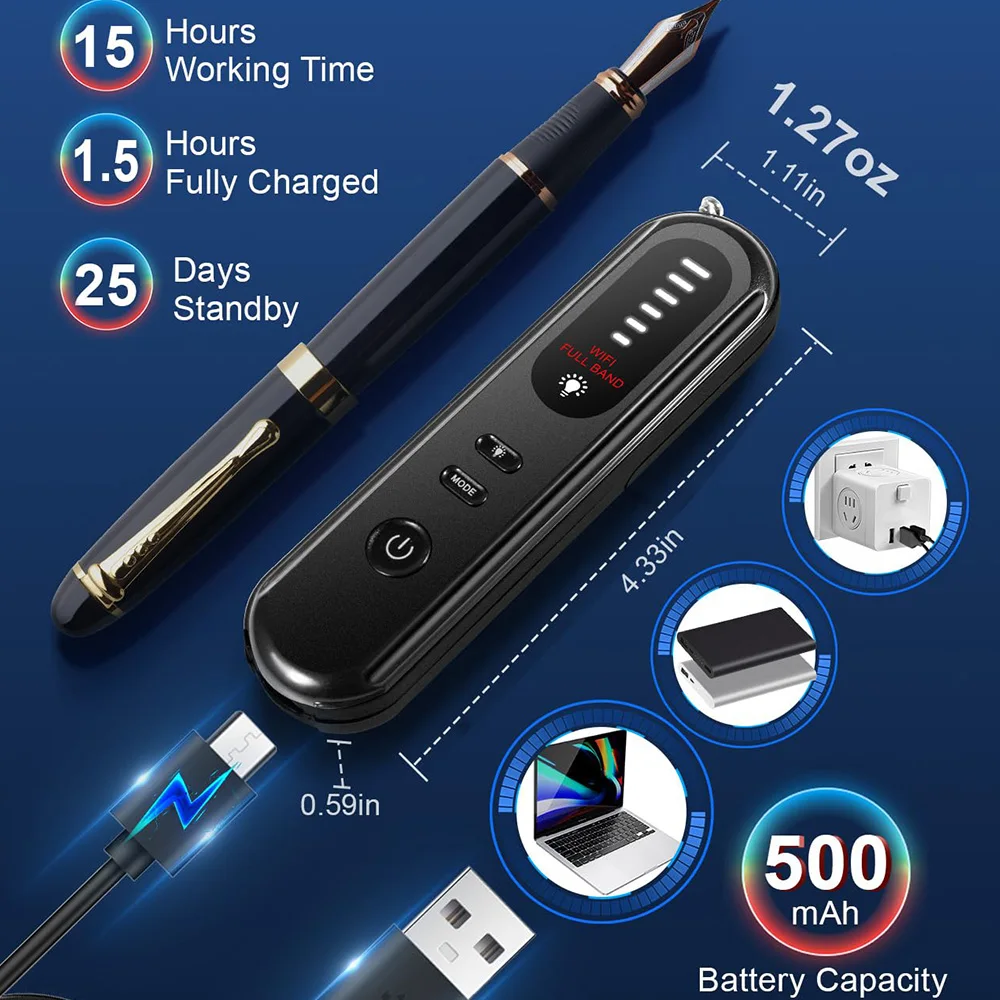 GPS Tracker Detector Multifunctional Hotel Infrared Anti-Positioning Anti-Eavesdropping Tracking Scanning Camera Detector