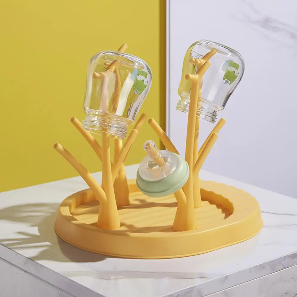 Baby Bottle Drying Rack Detachable Feeding Bottle Stand Plastic BPA Free Tree-shaped Pacifier Rack Holder for Baby