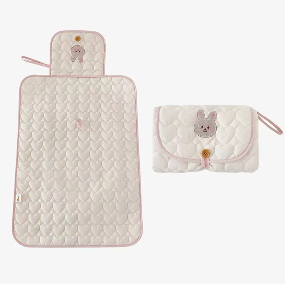 Fasciatoio Portatile Pieghevole per Neonati, Tappetino Assorbente per Pannolini, Copertura Semplice per Cambio Lettino - immagine 5
