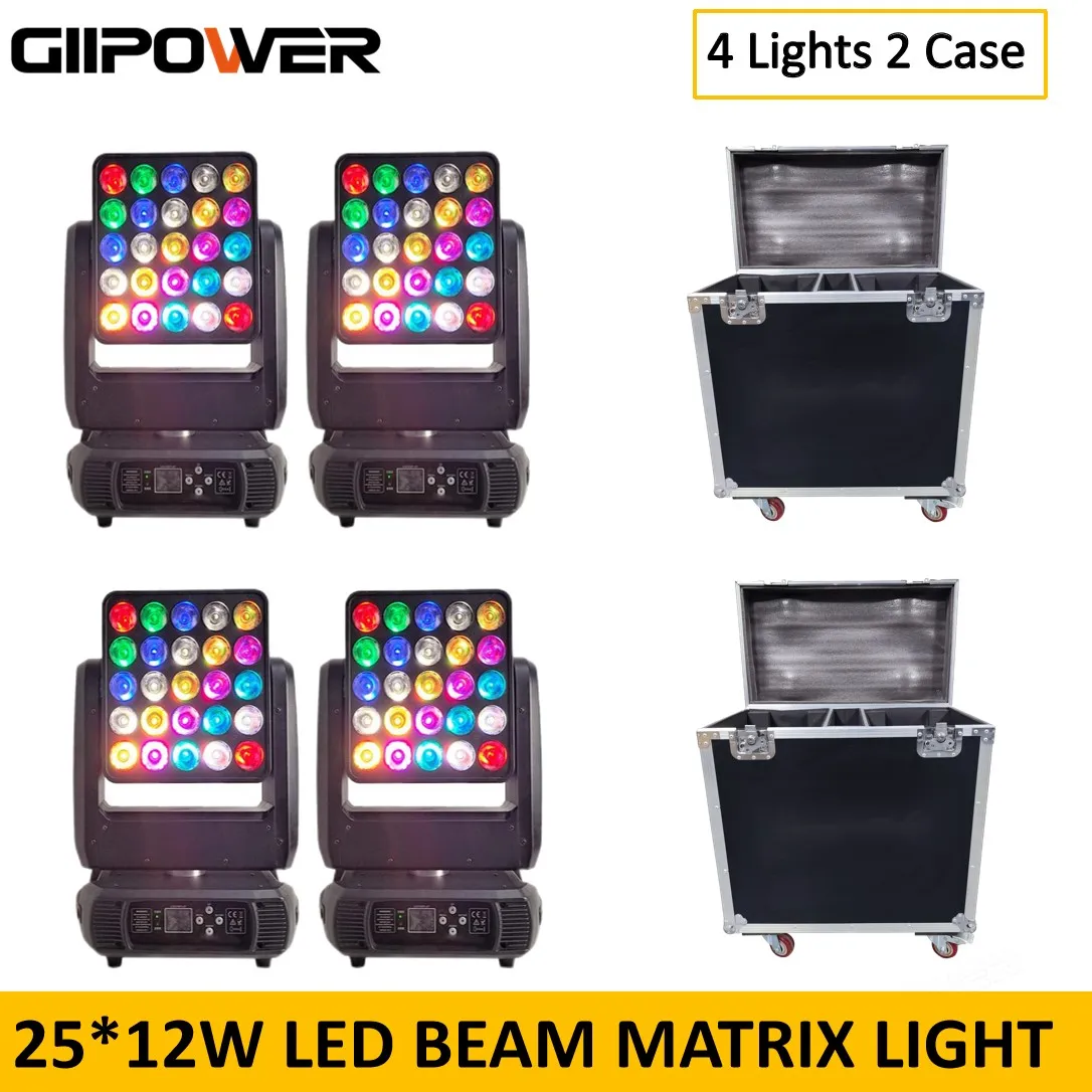 No-Tax-4pcs-Super-Beam-25x12W-Matrix-Beam-LED-Moving-Head-Stage-Light ...