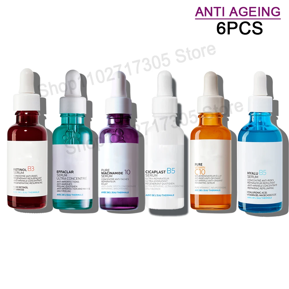 6 шт., Антивозрастная Увлажняющая сыворотка для лица с витамином C10