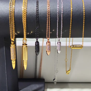 French Luxury Statement Jewelry 925 Silver Bullet Necklace Bracelet Earrings For Men And Women Holiday Gifts