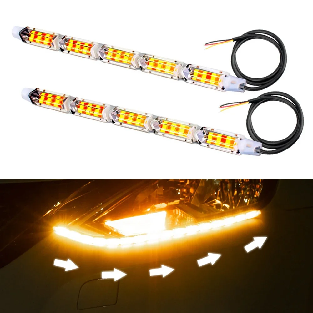 รูปสินค้า ไฟหน้า LED ยืดหยุ่นกันน้ำ สีเหลือง สำหรับรถยนต์