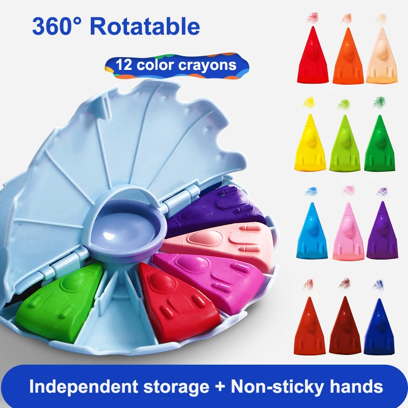 

12 Colores Oil Crayons Pastel Graffiti Stationery for Kids Art Coloring Finger Paint Crayon Stick Stackable Toys Gift