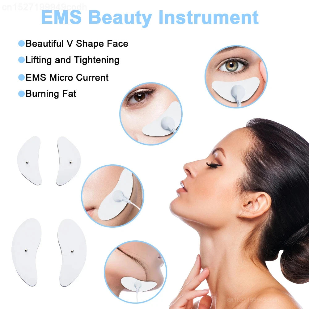 EMS Facial Massager Current Muscle Stimulator Facial Lifting Electronic Pulse Eye Face Lift Skin Tightening Anti-Wrinkle 4/8PCS facial massager,eye massager,facial massage instrument,beauty instrument