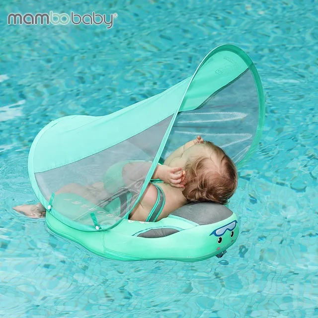 Infants and young children free of inflatable ring with sunshade swimming ring home swimming pool use 4