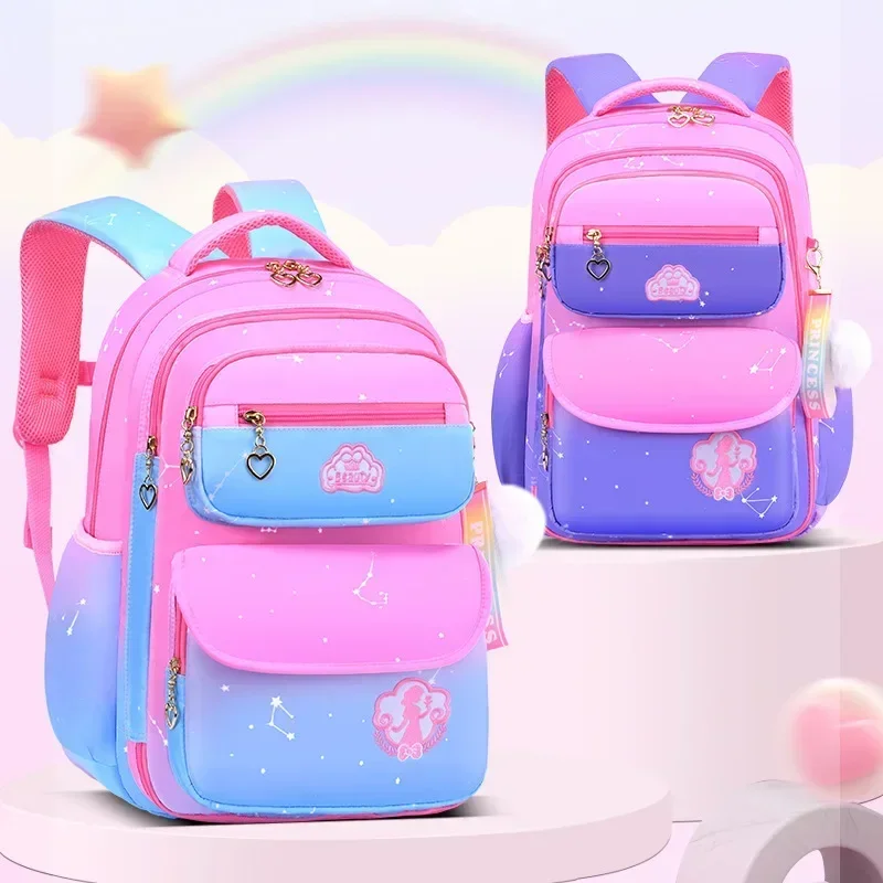 

OPDOS Primary School Bags for Girls Gradient Color Grades 1-3-6 Children's Backpack Large Capacity Kids Rucksack Mochila