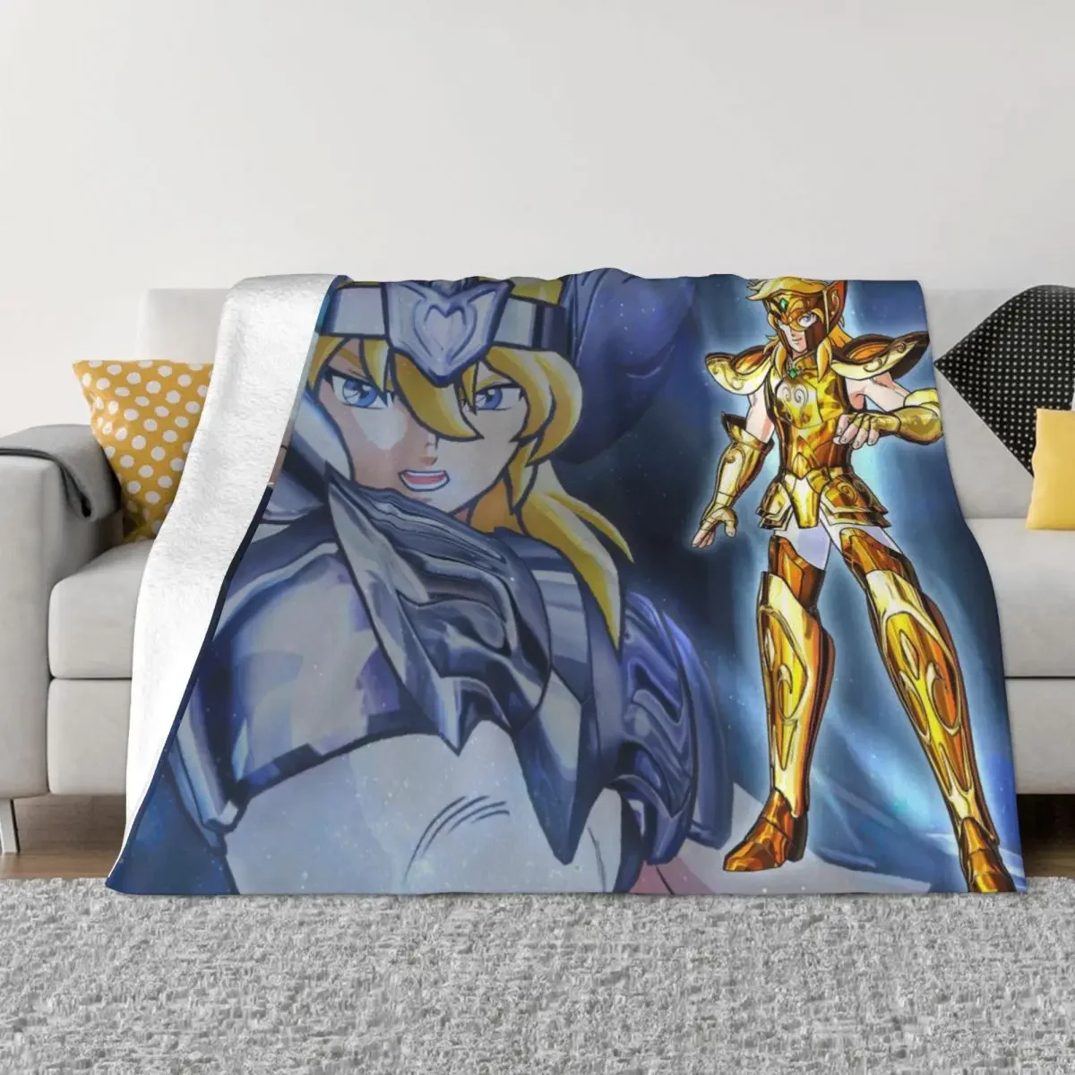 

Saint Seiya Shun Manga Blankets Coral Fleece Plush Decoration Bedroom Bedding Couch Bedspread