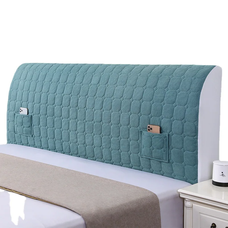 High Grade All-inclusive Headboard Cover Velvet Quilted Bed Head Cover Soft Smooth Bedroom Backrest Dust Protector