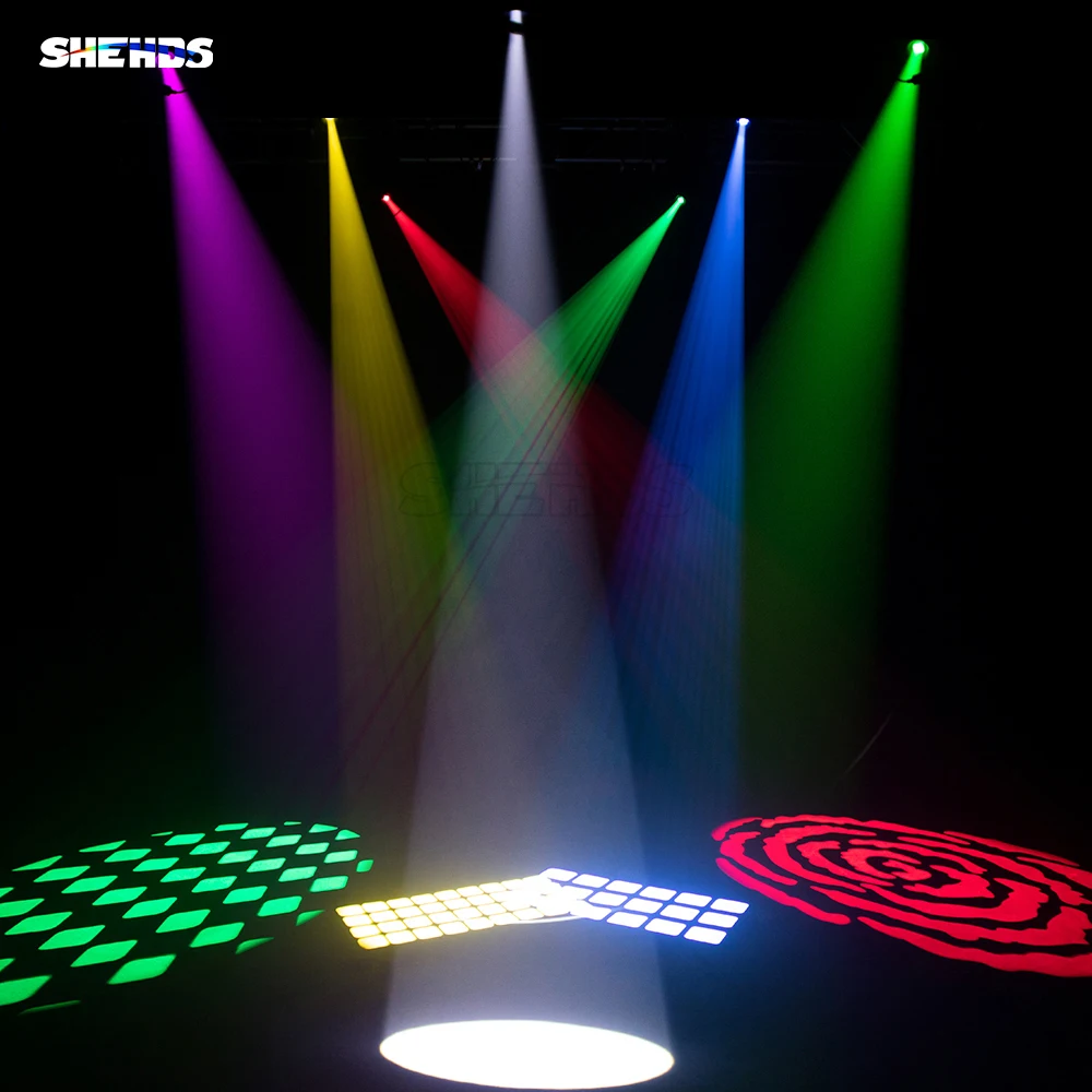 SHEHDS 100W Gobo Light 6 Prism LED Spotlight  Stage Effect Lighting DJ Disco Stage Moving Head Lights Stage DJ Lighting images - 6