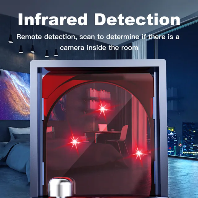 Hidden Infrared Camera Detector Protective Alarm Anti-Spy Car GPS Tracker Listening Device Bug Wireless Scanner Camera  Detector 4