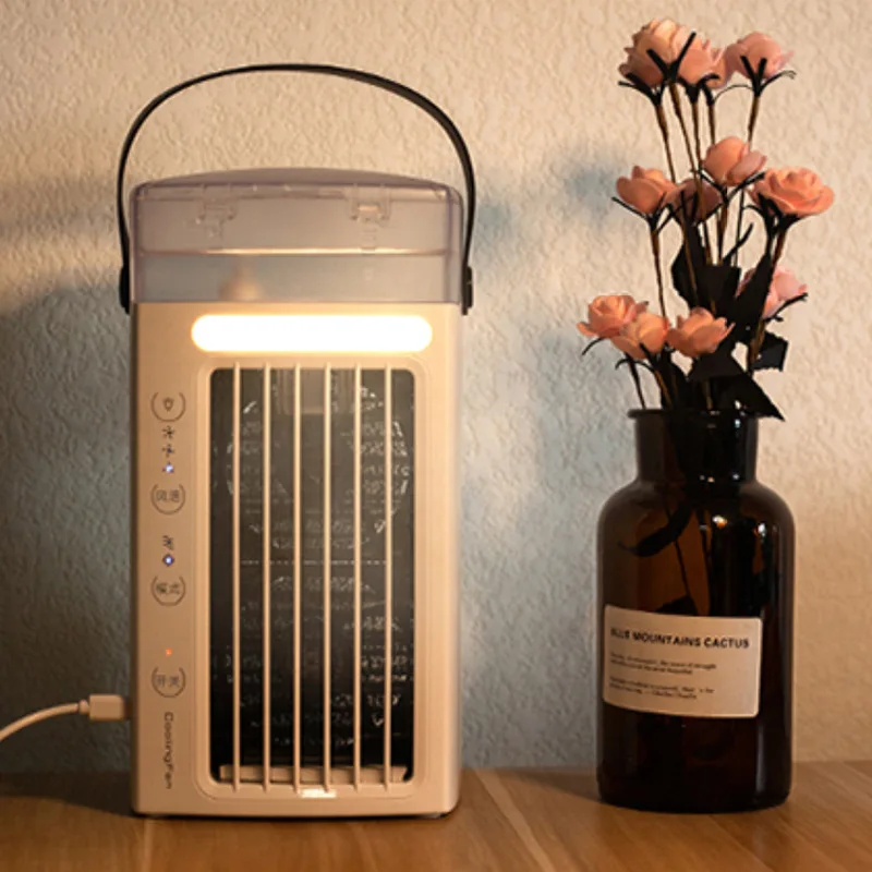 

Mini Air Conditioner Fan USB Cooling Fan Small Air Cooler Portable Spray Fan Desktop Type Portable Fan Mini Air Conditioner
